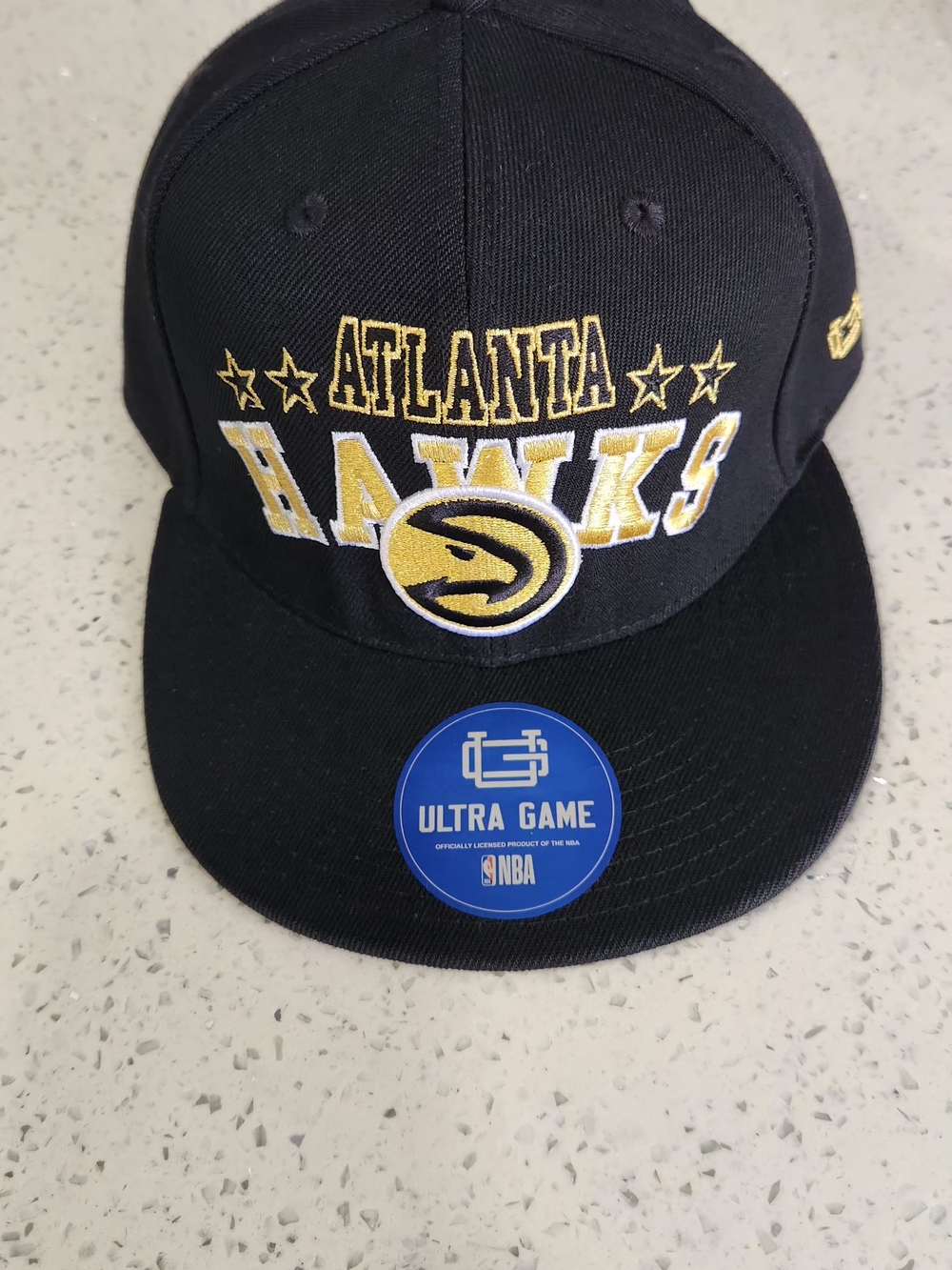 NBA Atlanta Hawks Black and Gold Snapback Cap